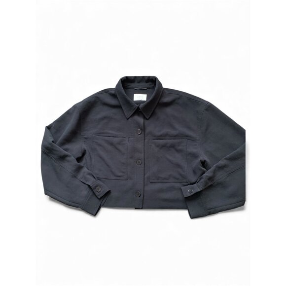 Aritzia Wilfred Classic Little Black Cropped Jacket Blazer- Crepe 2XL - Picture 2 of 6